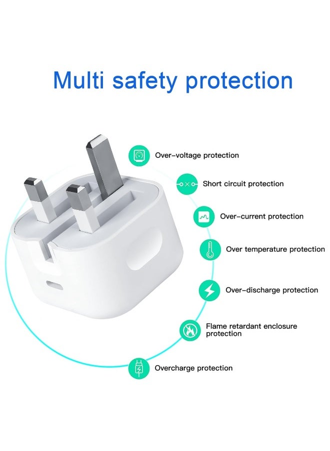 IMEE  IM-TA120CL 20W Fast Charging Adapter with PD Cable – Single Port USB-C Power Delivery Wall Charger, Smart Chip Protection, UK 3-Pin Plug, Safe & Stable Charging for Smartphones, Tablets & Devices - Image 3